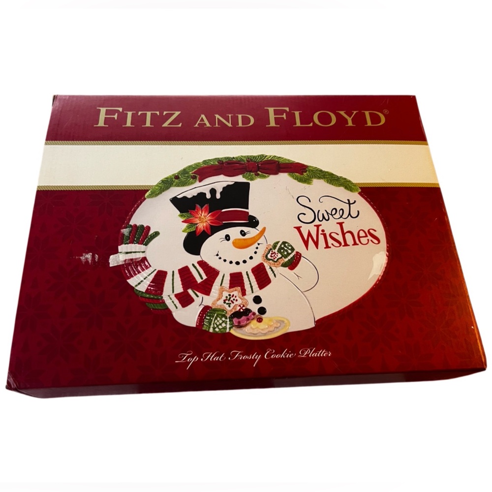 Fitz and Floyd Festive Red Snowman Platter 2016